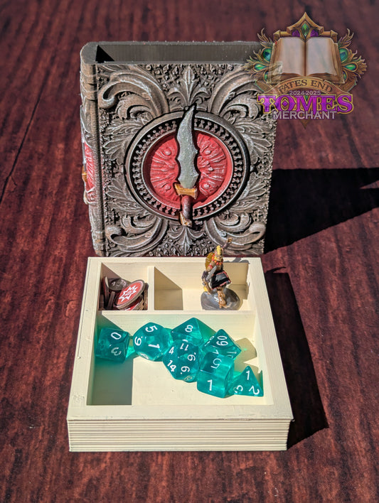 Rogue 3D Printed RPG Spell Book Tome: RPG Dice Tray, Tokens, & Card Storage