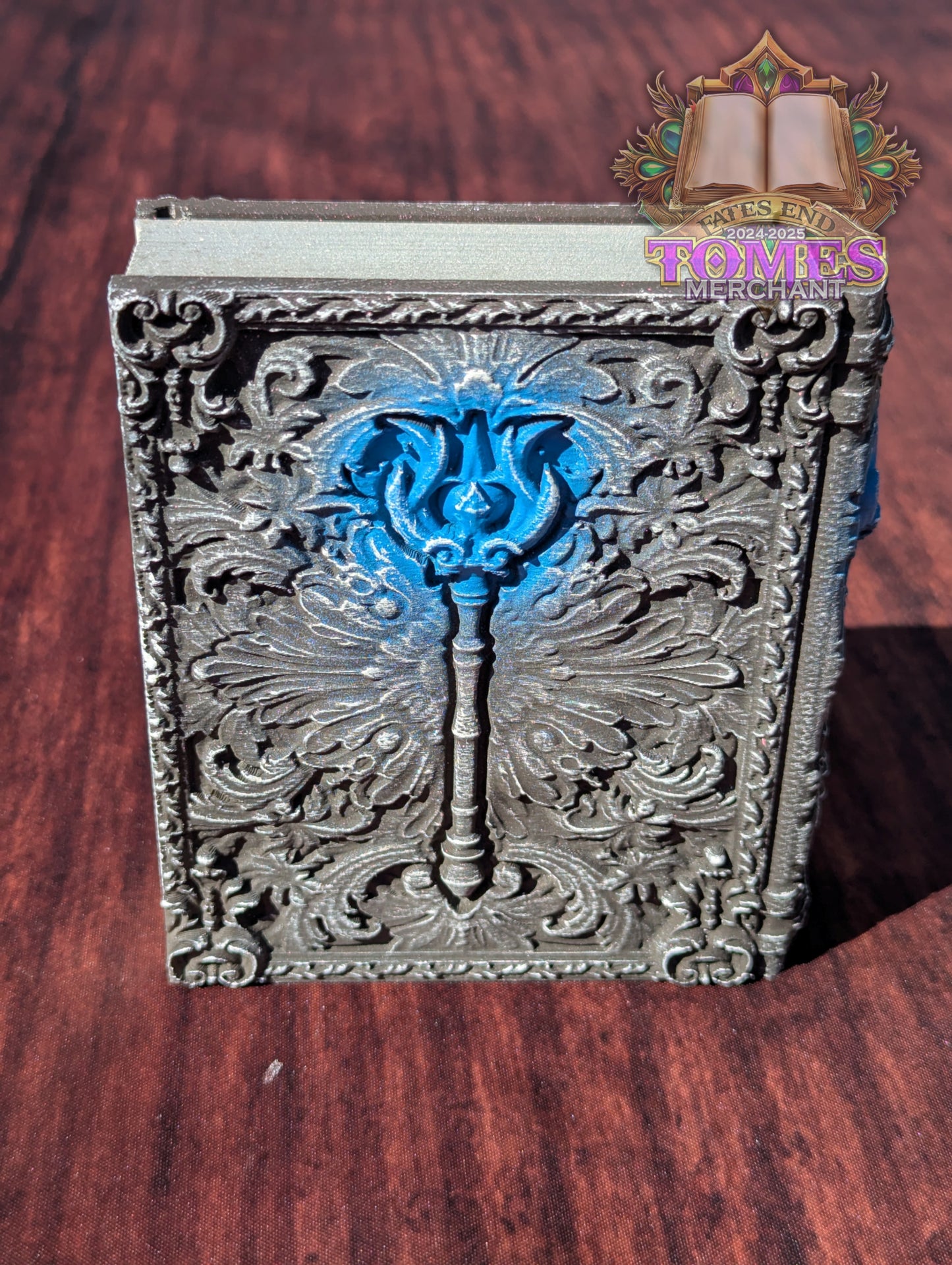 Sorcerer 3D Printed RPG Spell Book Tome: RPG Dice Tray, Tokens, & Card Storage