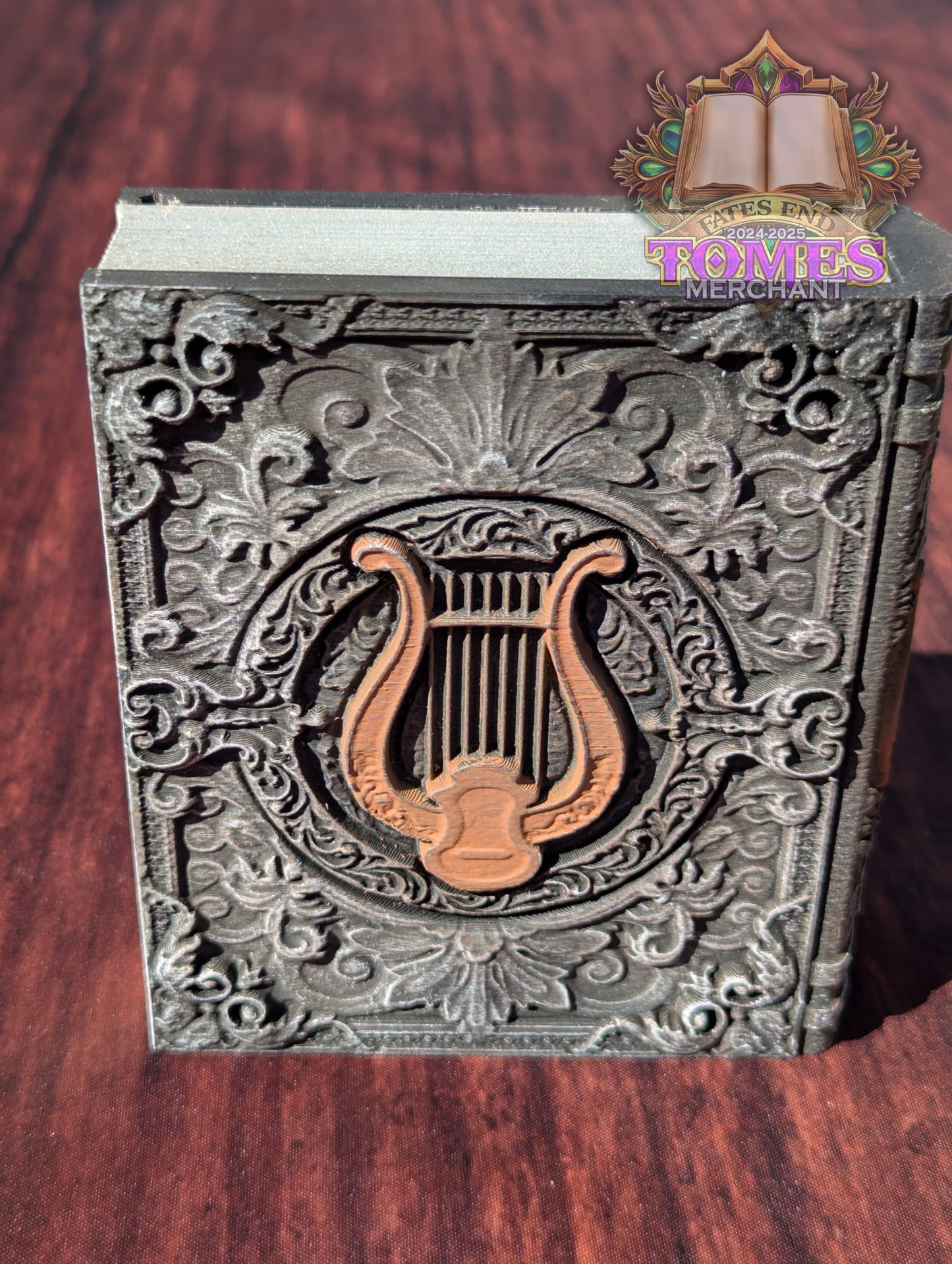 Bard 3D Printed RPG Spell Book Tome: RPG Dice Tray, Tokens, & Card Storage