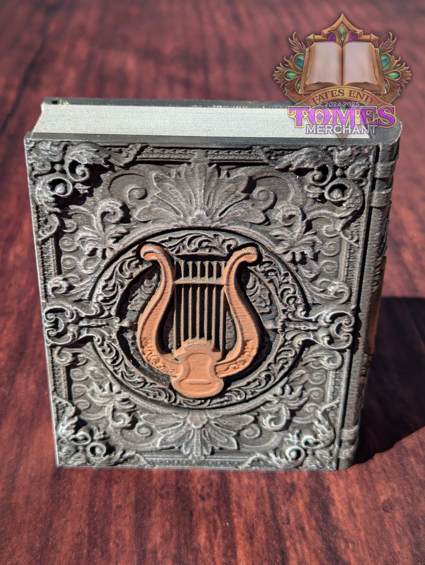 Bard 3D Printed RPG Spell Book Tome: RPG Dice Tray, Tokens, & Card Storage