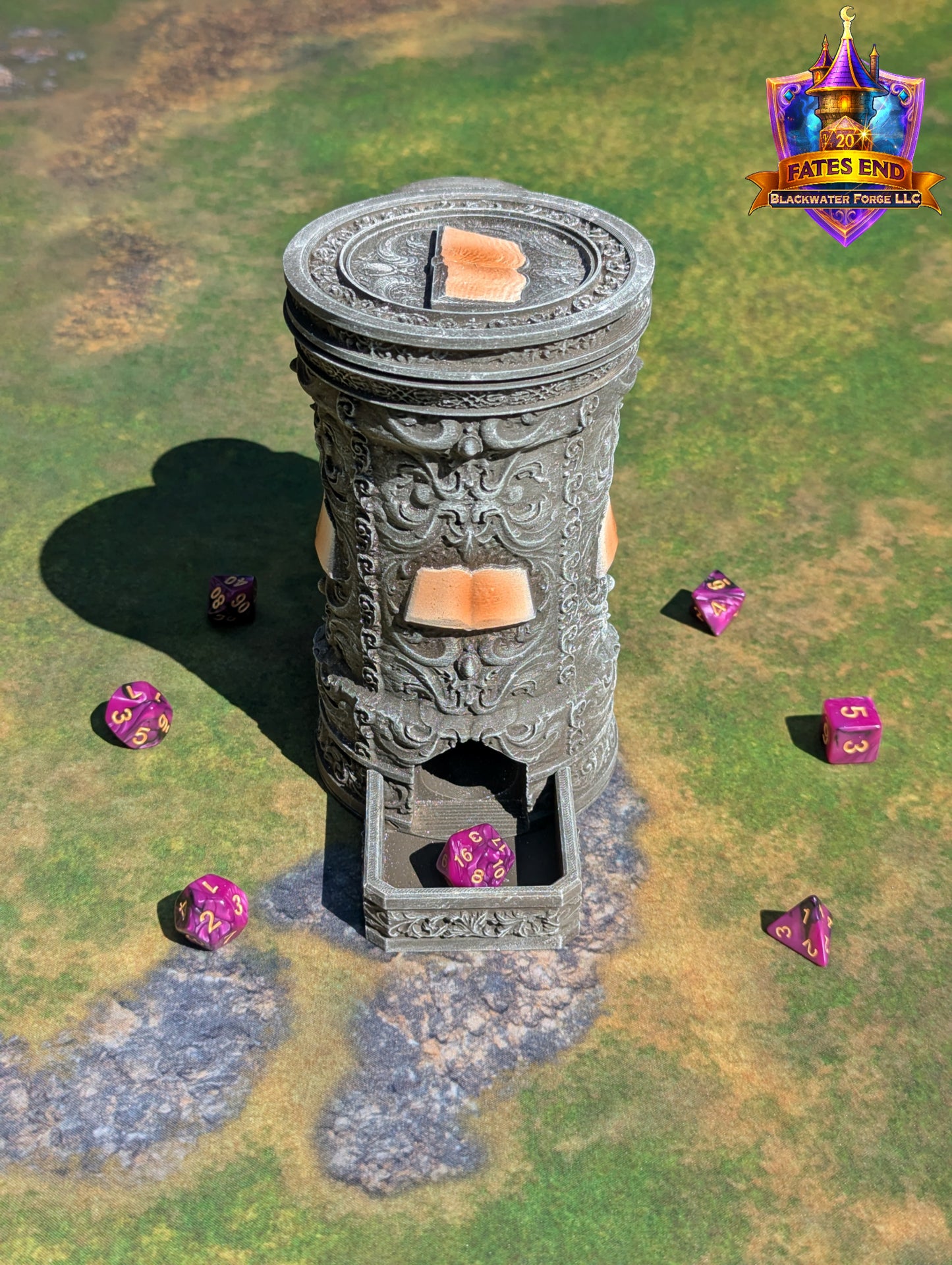 Wizard 3D Printed RPG Dice Tower & Can Holder Combo: Fate's End Collection