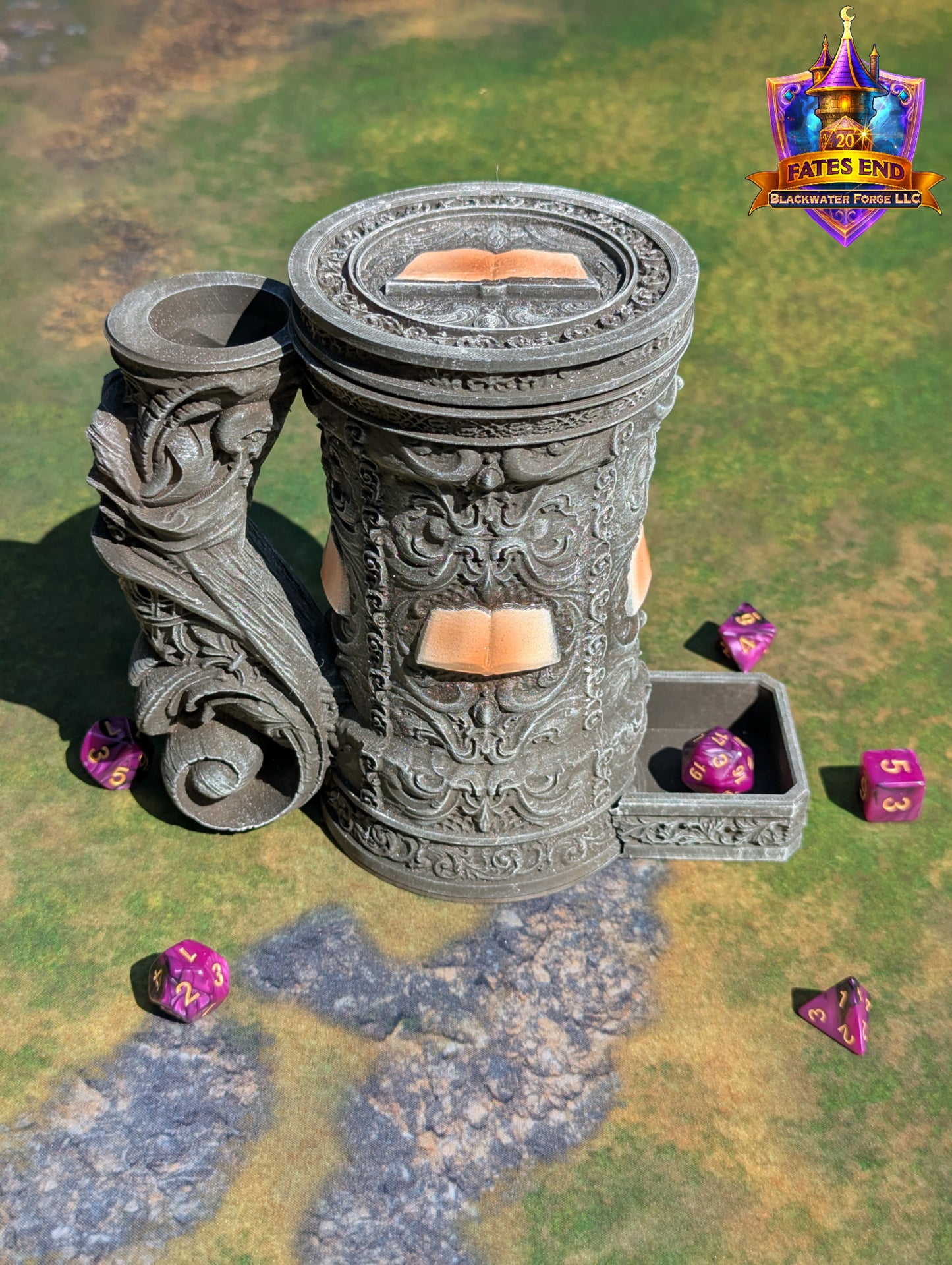 Wizard 3D Printed RPG Dice Tower & Can Holder Combo: Fate's End Collection