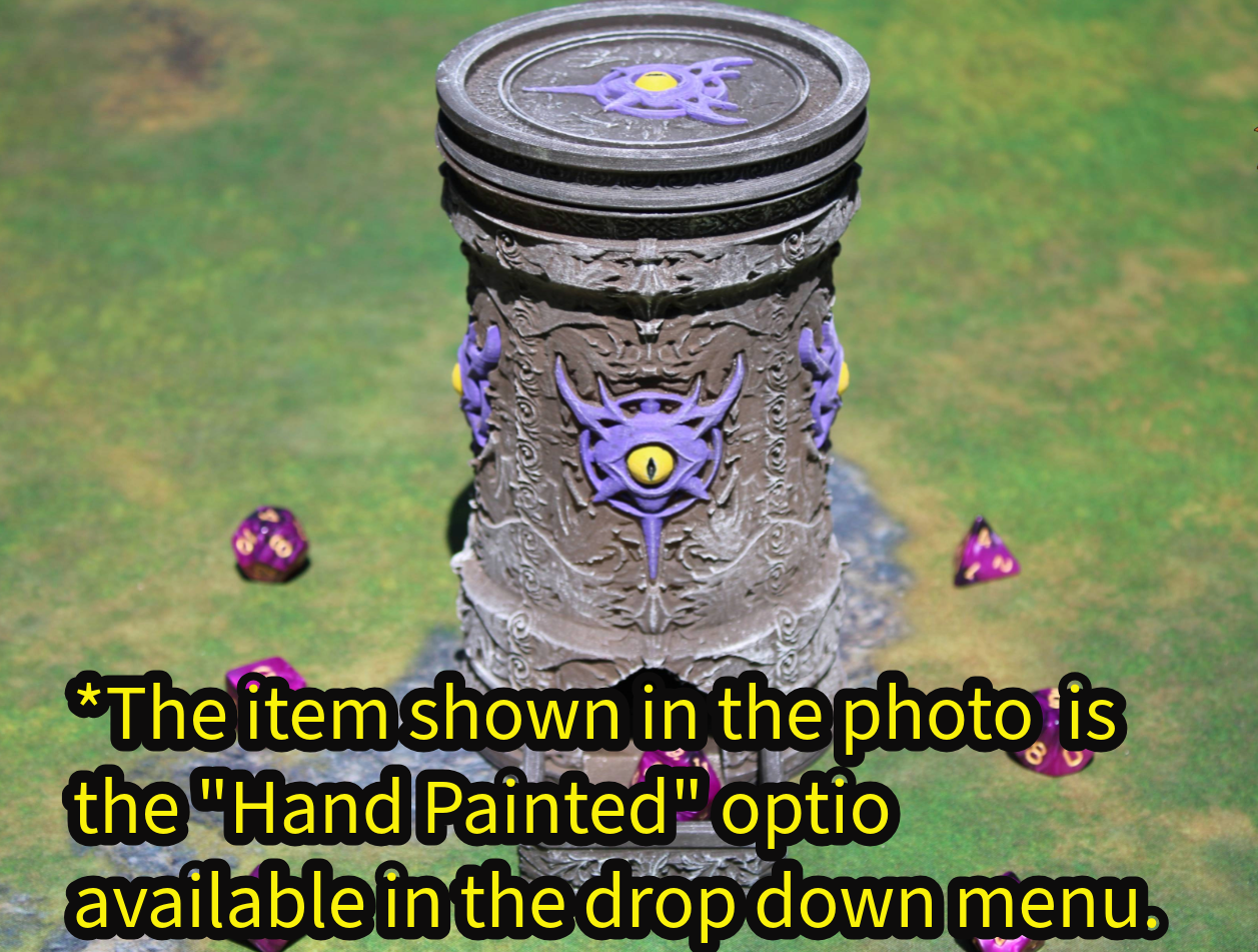 Warlock 3D Printed RPG Dice Tower & Can Holder Combo: Fate's End Collection