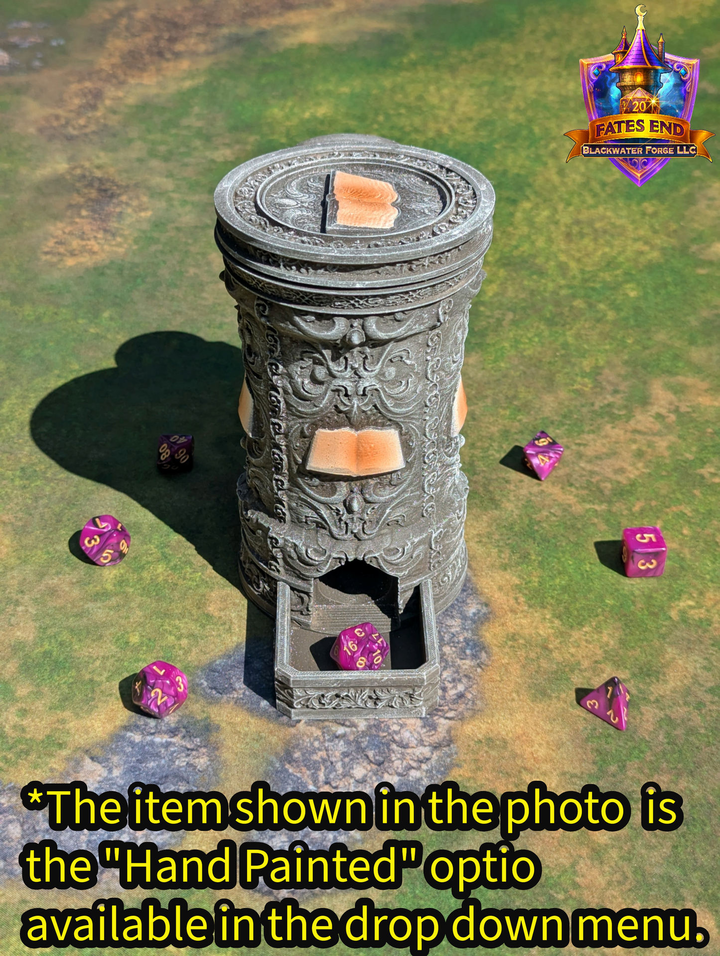 Wizard 3D Printed RPG Dice Tower & Can Holder Combo: Fate's End Collection