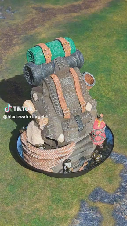 Ranger Back Pack 3D Printed Dice Tower - Fate's End Collection | Dice Tray | D20 Dice Vault - Adventure Time!