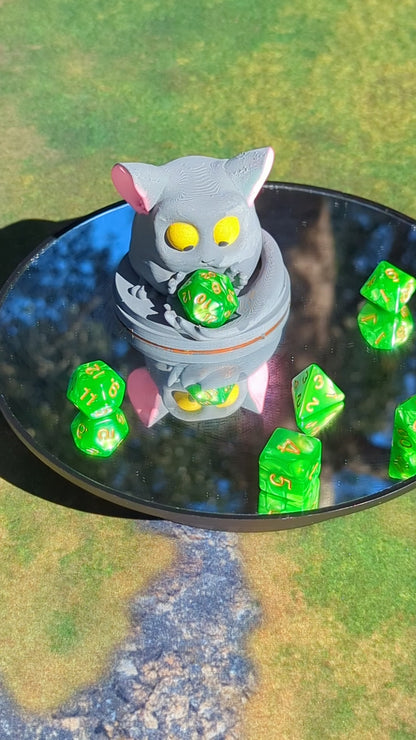Baby Chinchilla Charlie 3D Printed Dice Guardian - Dice Jail | RPG Dice Vault | D20 Holder | DnD Player Gift - Embrace the Fluffy Charm!
