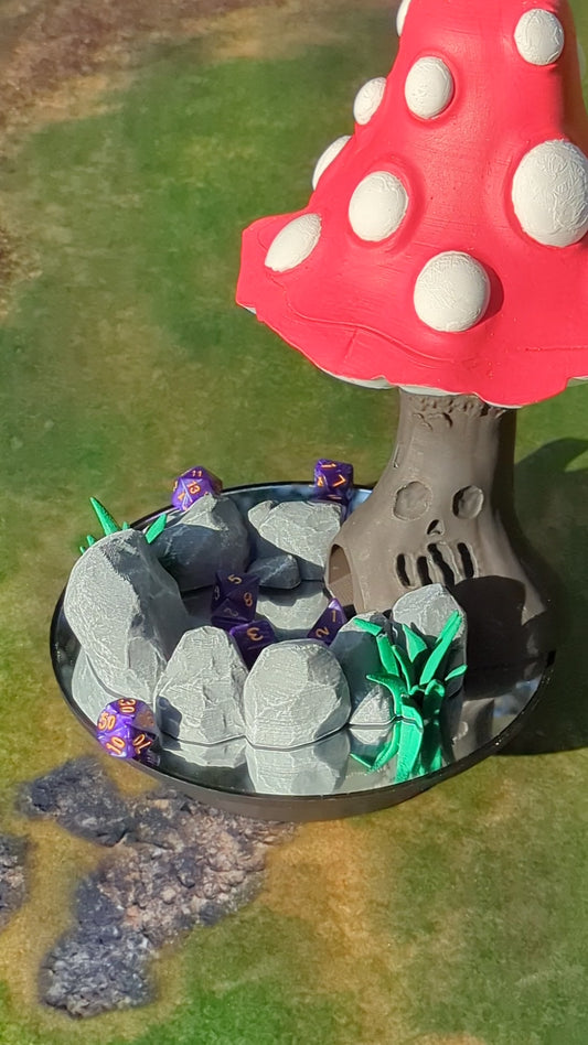 Mushroom 3D Printed Dice Tower - Fate's End Furhaven Collection - Venture into an Enchanted Realm!
