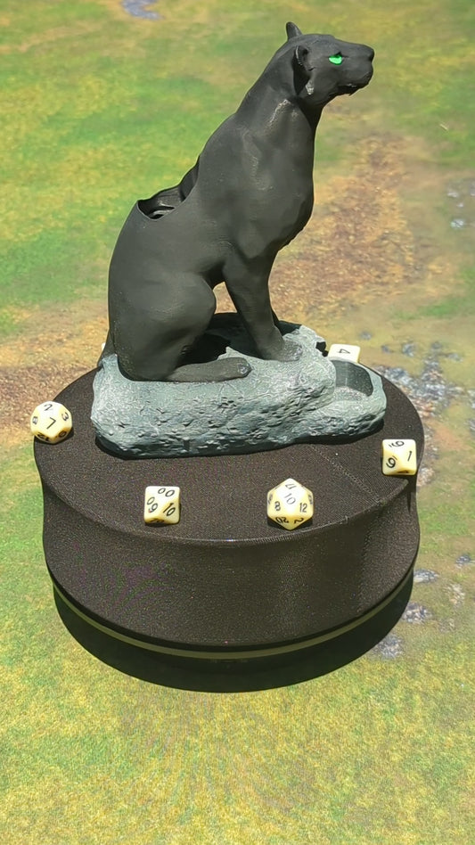 Giant Panther 3D Printed Dice Tower by Kim Bolt - Fate's End Fey Moon Collection - Summon the Spirit of the Wild with the Giant Panther!