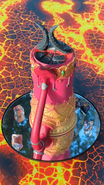 Demon-Blooded Tiefling 3D Printed Mythic Mug Stein | Tabletop RPG Dice Gaming Cosplay | Dungeons and Dragons D&D Wargaming | Drink Koozie
