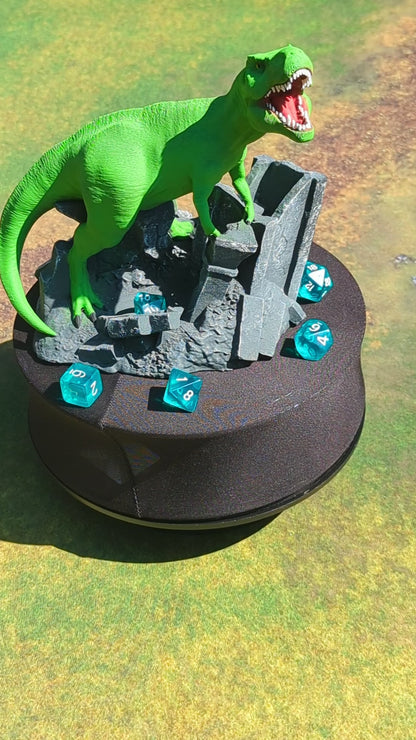 T-Rex 3D Printed Dice Tower – Fate's End Collection by Kim Bolt - Unleash Prehistoric Power!