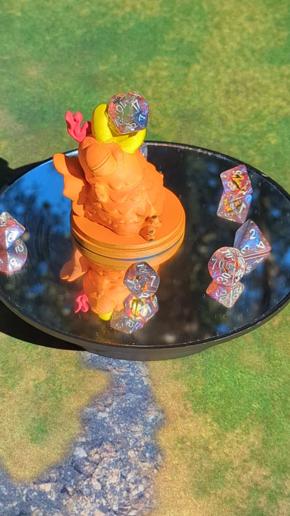 Baby Phoenix Toy 3D Printed Dice Guardian - Dice Jail | RPG Dice Vault | D20 Box | Player Unique Gift - Playful Dice Holder!