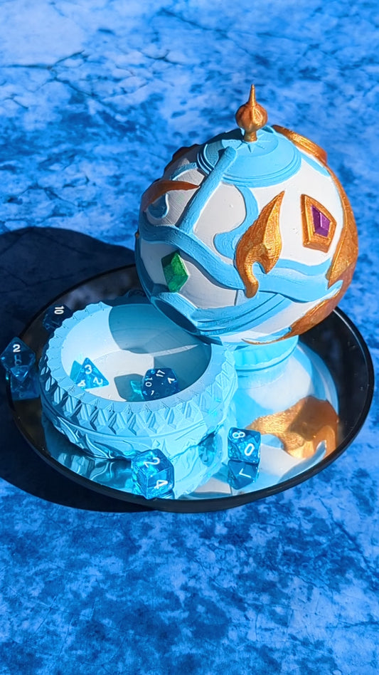 Monk's Spirit Orb 3D Printed Dice Tower- Fate's End Furhaven Collection - Embrace tranquility!