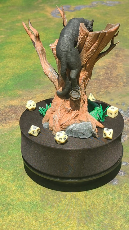 Fey Stalker Mountain Lion 3D Printed Dice Tower by Kim Bolt - Fate's End Fey Moon Collection - Channel Primal Precision!
