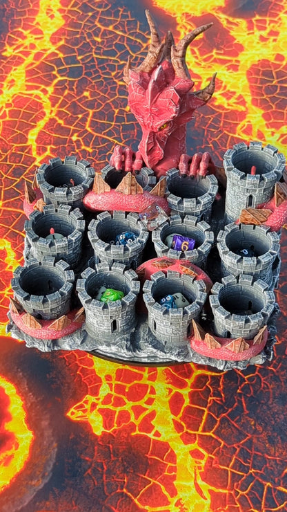 Dragon Paint Brush & Bottle Holder - Dice Tray - Fate's End Collection: Cradle Your Colors with the Majestic Grip of Mythical Wings.