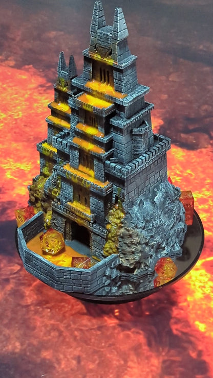 Dragonborn Dice Tower - Fate's End Collection - Channel the Fiery Soul of Dragonkind with Every Fateful Roll.