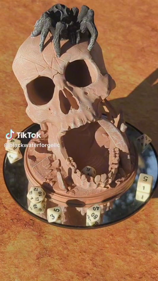 Desert's Kiss Skull 3D Printed Dice Tower - Mythic Mugs by Ars Moriendi 3D | Dice Tray | D20 Dice Vault - Lost to the sands of time.