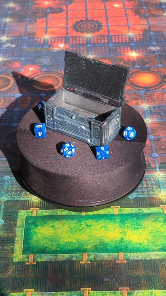 Cyberpunk 3D Printed Dice Crate - Fate's End Collection by Kim Bolt | RPG Dice Jail | D20 Dice Box | -Your Treasure Awaits!