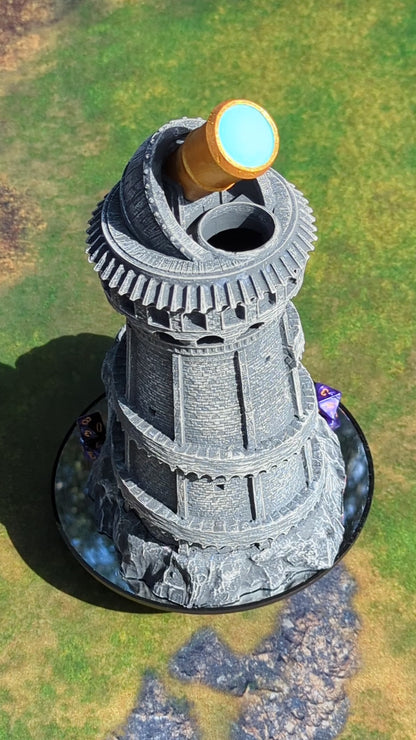 Explorer's Observatory 3D Printed Dice Tower - Mythic Roll - Unchained Games - Gazing into the stars!
