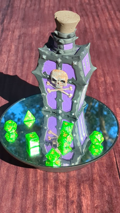 Poison Potion 3D Printed Dice Jail | RPG Dice Vault | D20 Storage Box  | Player Gift -  Safeguard Dice with a Lethal Elegance!