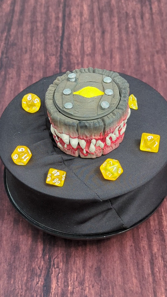 Mimic Monster 3D Printed Dice Jail | Dice Vault | Dice Storage Box | Tabletop Coaster | DnD Player Gift | Mythic Mugs by Ars Moriendi 3D