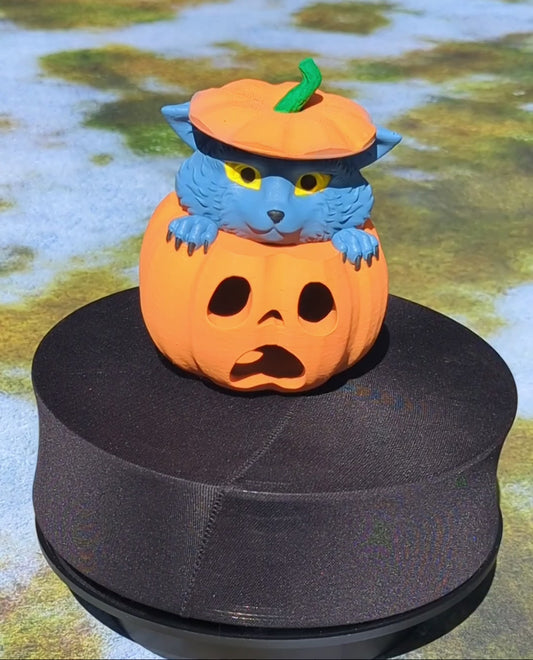 Cute Wolf Cub in Surprised Pumpkin 3D Printed Dice Jail | Dice Vault | Storage Box- Unleash the adorable charm of the Cute Wolf Cub!