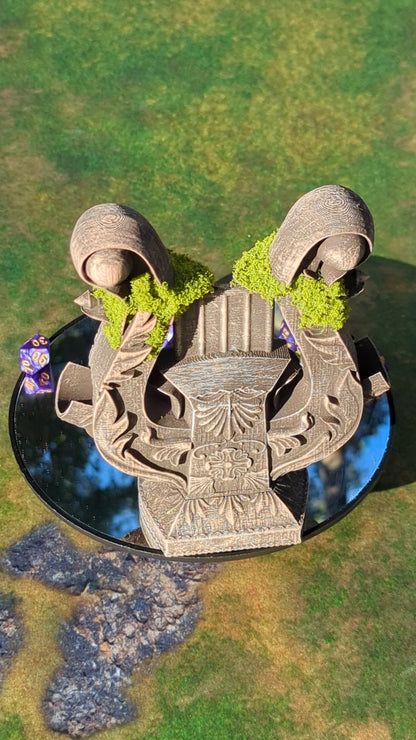 Bard's Lyre Dice Tower - Fate's End Collection - Echoes of Epic Tales with Every Dice Serenade.