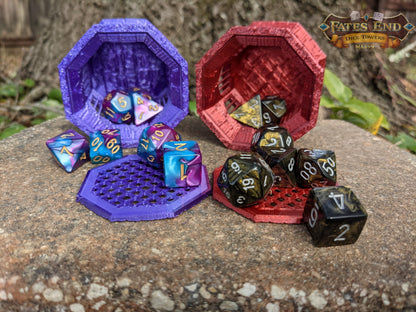 Stone 3D Printed Dice Jail - Fate's End Collection - Encase Wayward Rolls in Timeless Stone Fortresses!