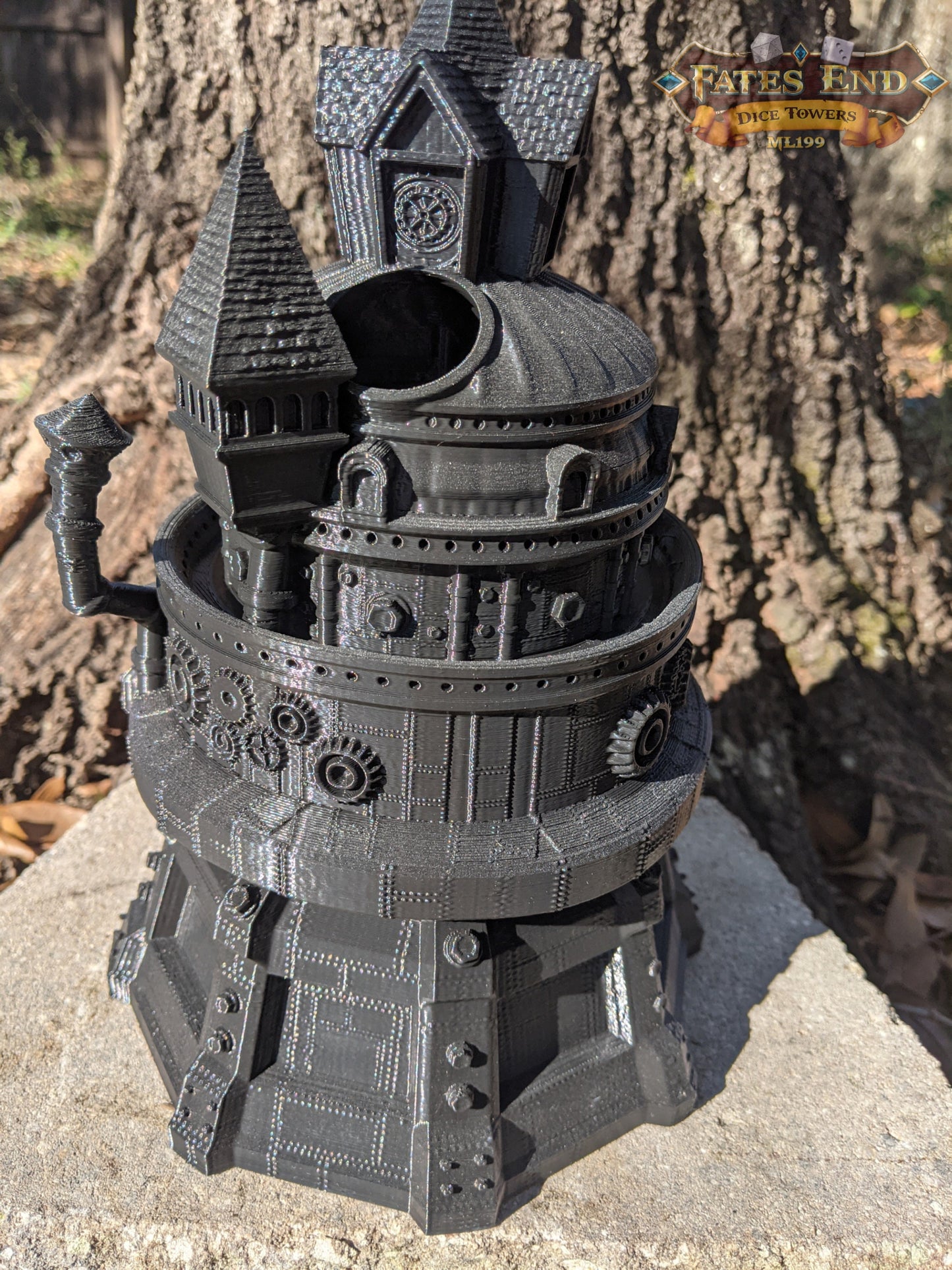 Artificer Class Steampunk 3D Printed Dice Tower- Fate's End - Embrace Precision with a Masterpiece of Dice-Rolling Ingenuity