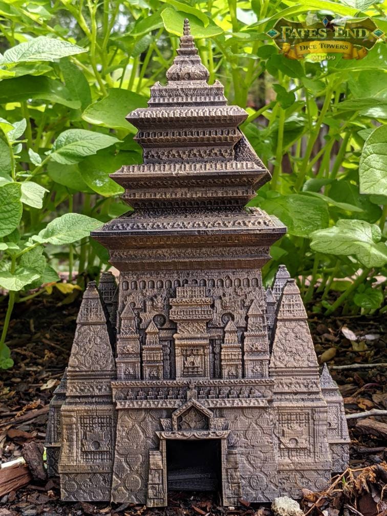 Monk 3D Printed Dice Tower - Fate's End Collection - Tabletop RPG Gaming Fantasy Cosplay - Pathfinder DnD D&D Wargaming.