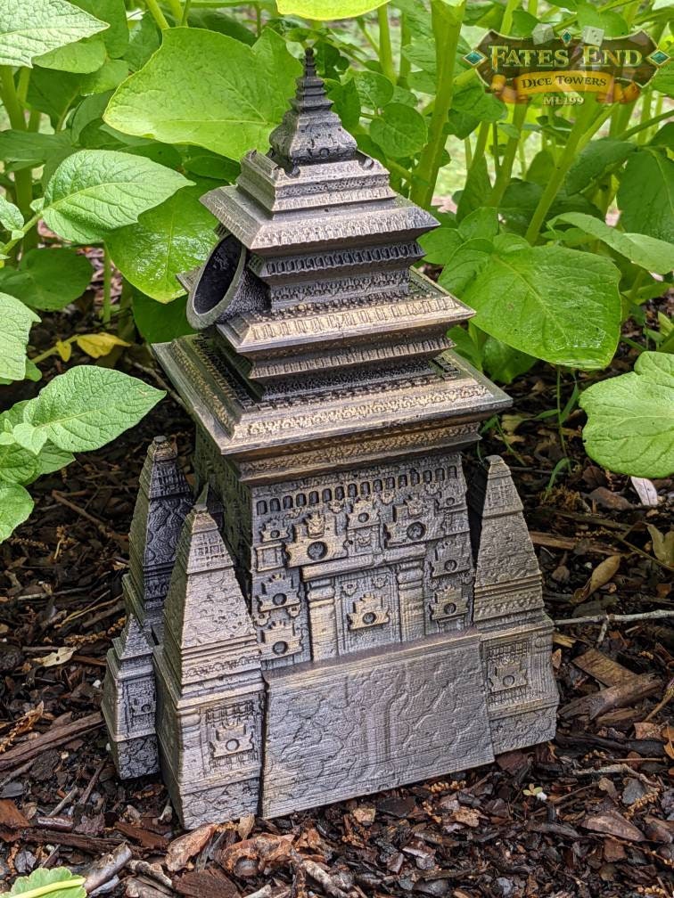 Monk 3D Printed Dice Tower - Fate's End Collection - Tabletop RPG Gaming Fantasy Cosplay - Pathfinder DnD D&D Wargaming.