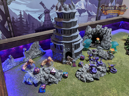 Drow Dice Tower - Fate's End Collection - Weave Through Shadows and Mysteries with Every Silent Roll.