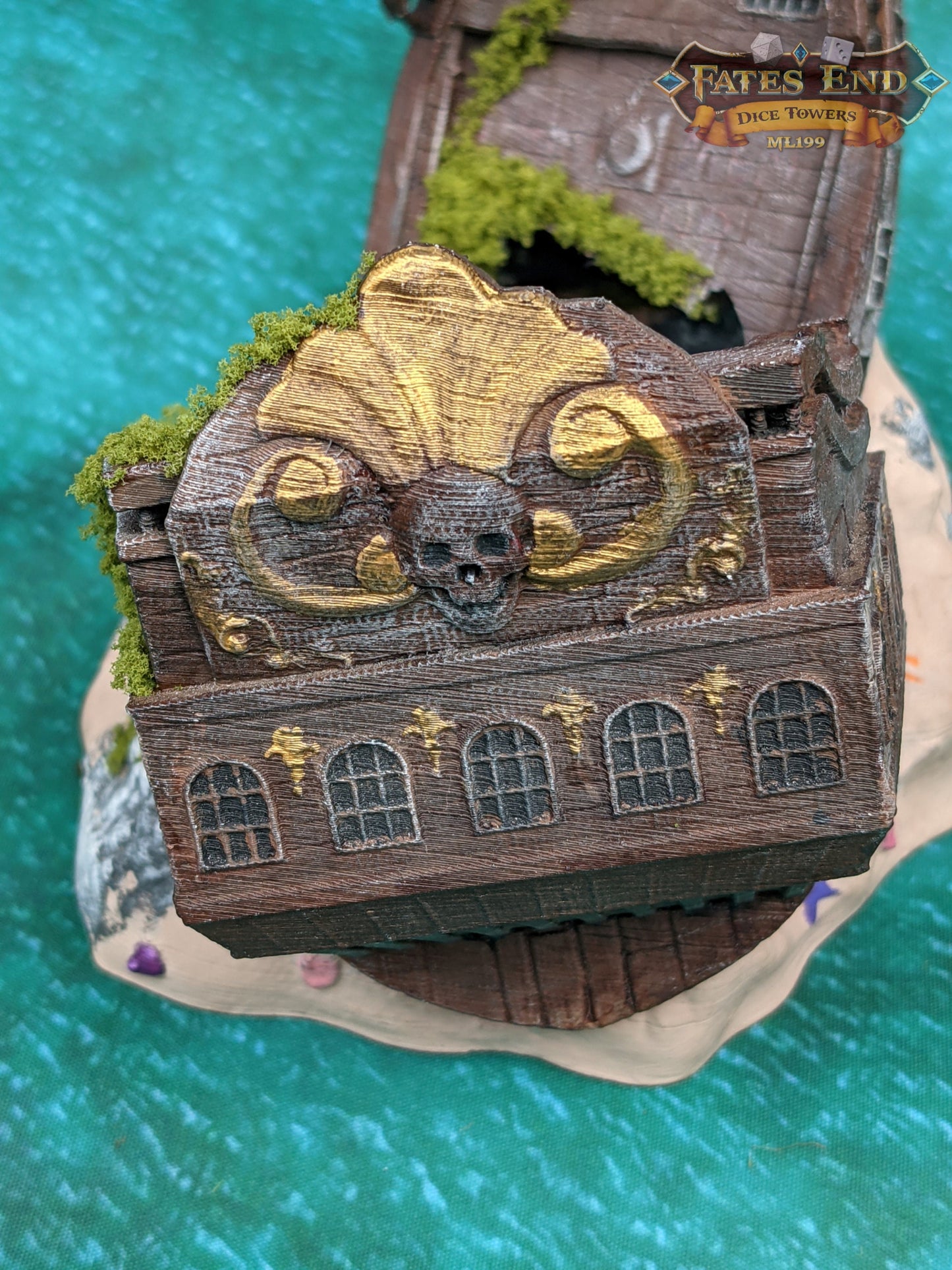 Pirate Ship 3D Printed Dice Tower - Fate's End Collection - Tabletop RPG Gaming Fantasy Cosplay - Sail Uncharted Waters of Fate in Flair .