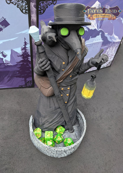 Plague Doctor 3D Printed Dice Tower | RPG Dice Tray | Gothic Decor | Unique Gift - Embrace Dark Ambiance!