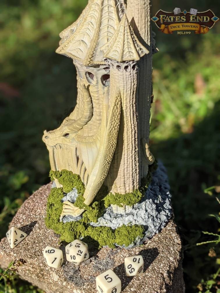 Skeletal Dragon Necromancer Lich 3D Printed Dice Tower-Fate's End Collection-Tabletop RPG Cosplay - Dungeons and Dragon DnD D&D Wargaming.