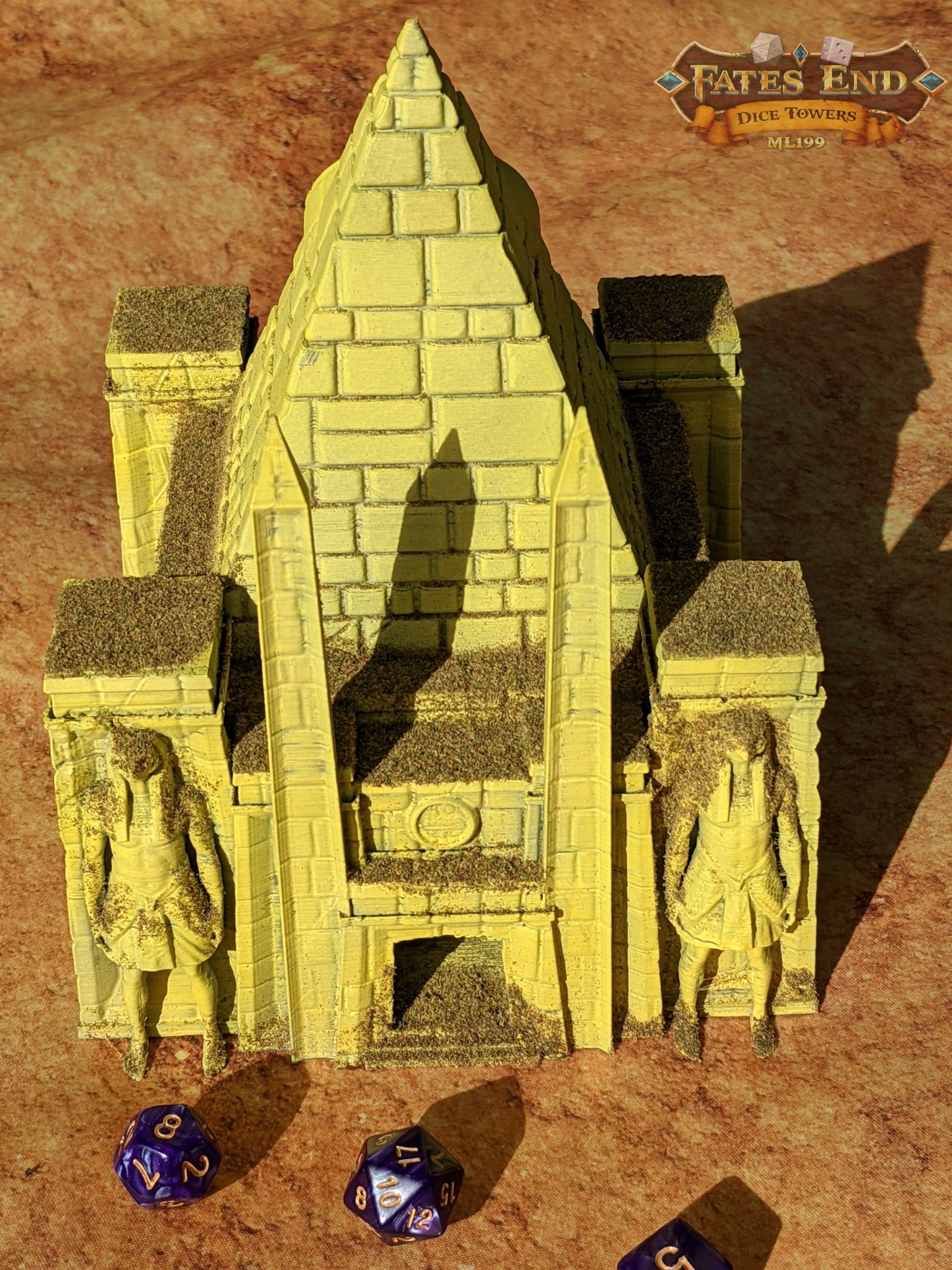 Temple of Ra Pyramid 3D Printed Dice Tower - Fate's End Collection - Tabletop RPG Gaming Cosplay - Harness a God's Power for your rolls.
