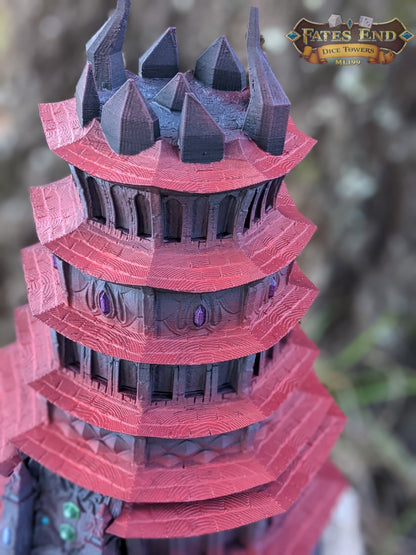 Drow Dice Tower - Fate's End Collection - Weave Through Shadows and Mysteries with Every Silent Roll.
