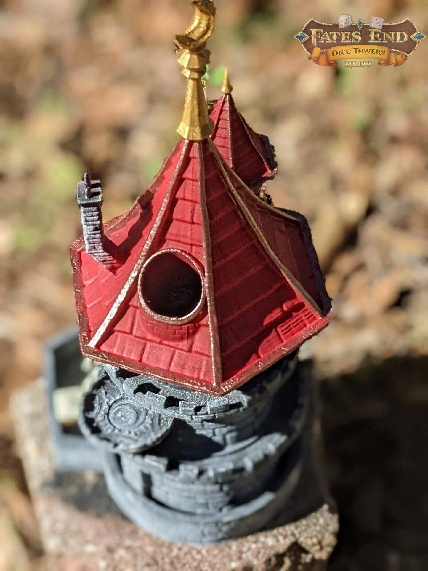 Wizard 3D Printed Dice Tower - Fate's End Collection - Tabletop RPG Gaming Fantasy Cosplay - Channel Arcane Might and Mystical Lore.