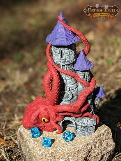 Kraken 3D Printed Dice Tower - Fate's End Collection by Kim Bolt- Release the Kraken!!!
