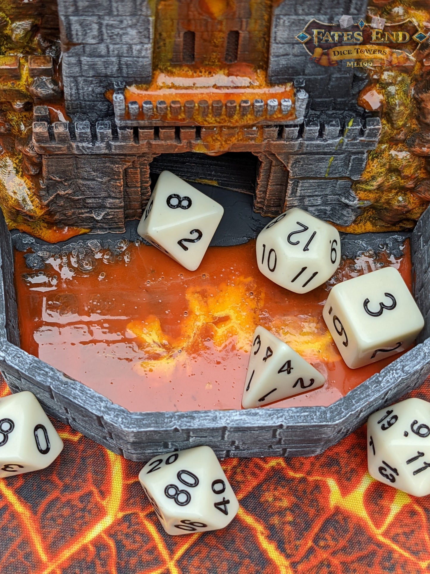 Dragonborn Dice Tower - Fate's End Collection - Channel the Fiery Soul of Dragonkind with Every Fateful Roll.