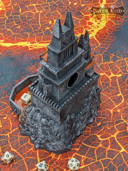 Dragonborn Dice Tower - Fate's End Collection - Channel the Fiery Soul of Dragonkind with Every Fateful Roll.