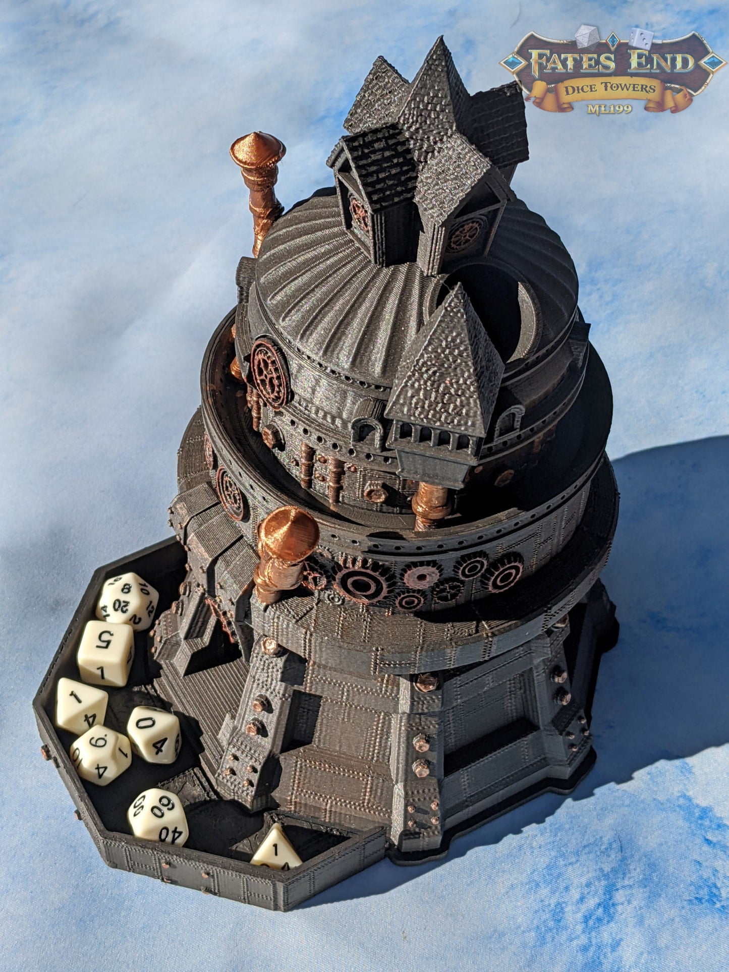 Artificer Class Steampunk 3D Printed Dice Tower- Fate's End - Embrace Precision with a Masterpiece of Dice-Rolling Ingenuity