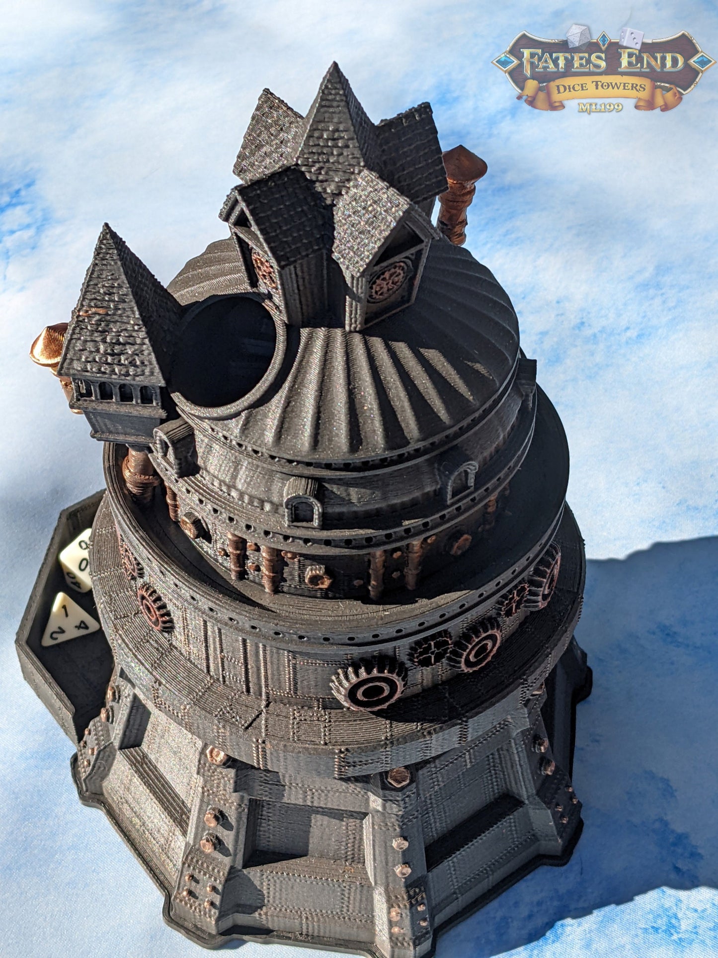 Artificer Class Steampunk 3D Printed Dice Tower- Fate's End - Embrace Precision with a Masterpiece of Dice-Rolling Ingenuity