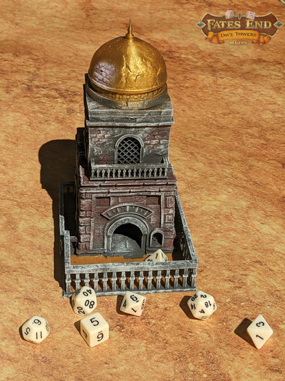 Sand Citadel 3D Printed Dice Tower - Fate's End Collection -Journey through the Sands of Time!