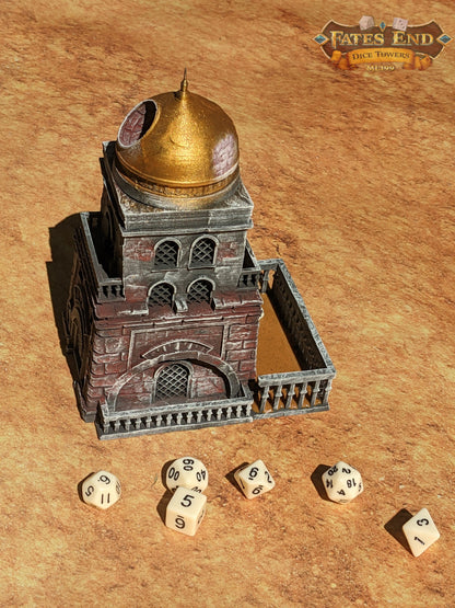 Sand Citadel 3D Printed Dice Tower - Fate's End Collection -Journey through the Sands of Time!