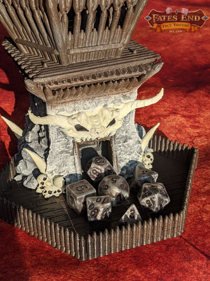 Barbarian Class 3D Printed RPG Dice Tower - Fate's End Collection - Channel the Savage Might of Ancient Warriors with Each Roll.