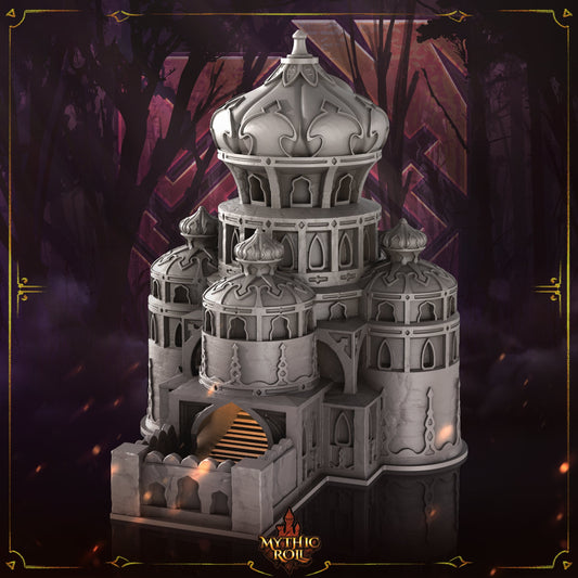 Al Qala Dice 3D Printed Tower by Unchained Games - Mythic Roll Collection - Experience the Desert's Enigmatic Echoes with each roll.