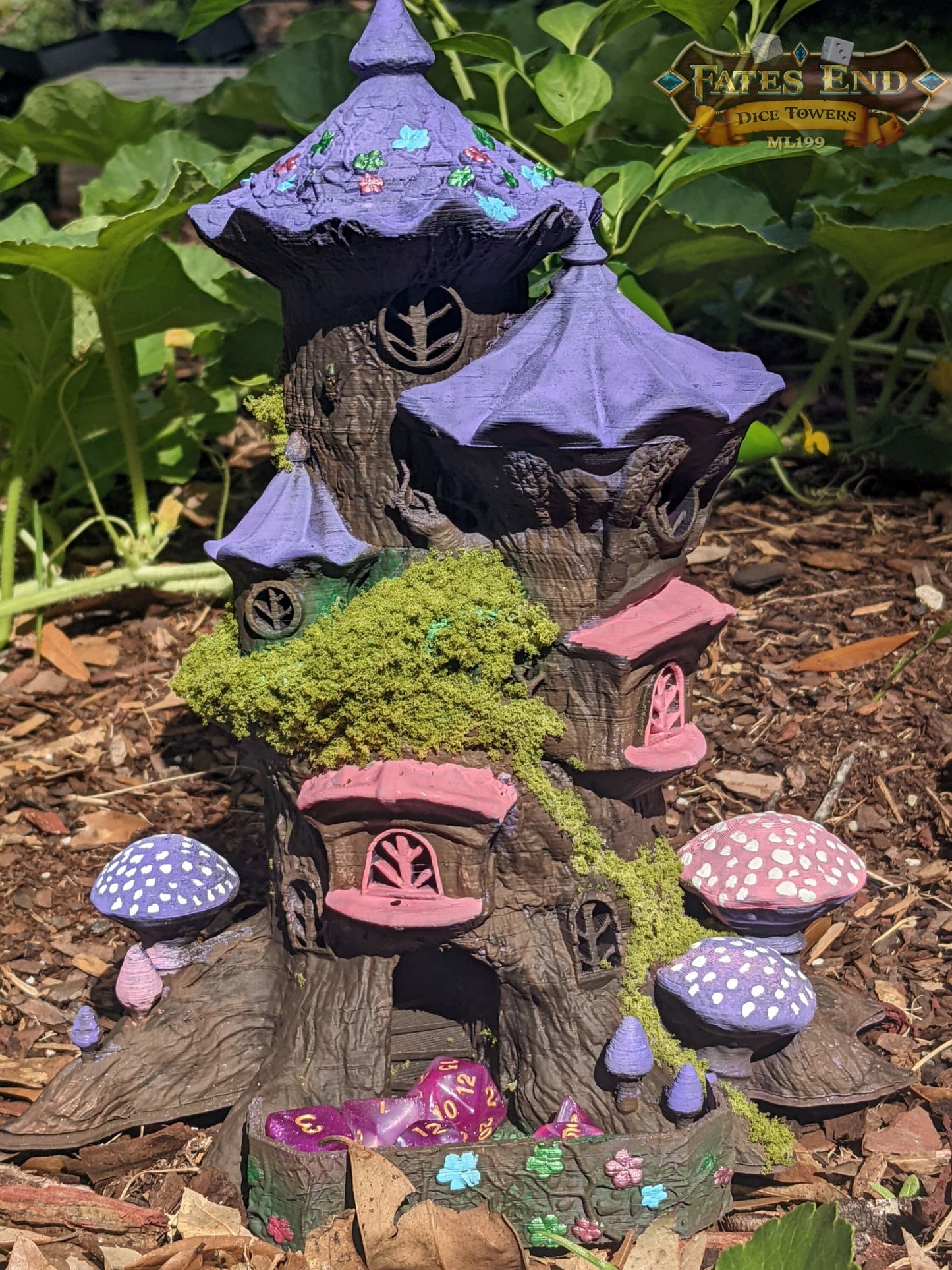 Fairy 3D Printed Dice Tower - Fate's End Collection - Flutter Through Enchanted Rolls with Whispering Wings and Magical Mirth.