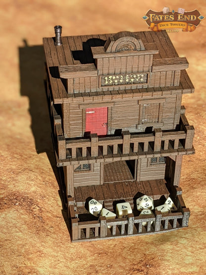 Ghost Town 3D Printed Dice Tower- Fate's End Collection- Have your sidearm ready to draw!