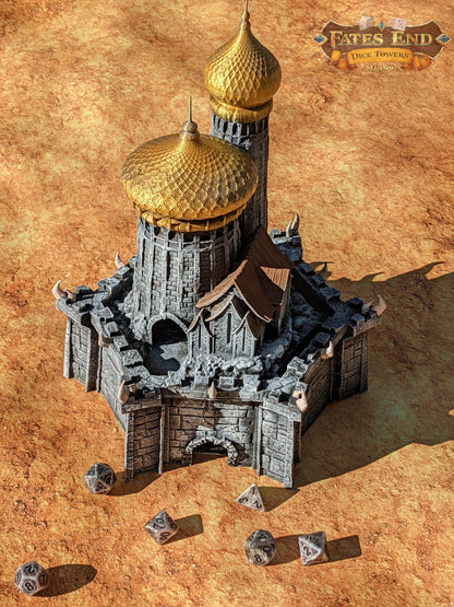 Dragonlance Weis-Hickman 3D Printed Dice Tower - Fate's End Collection - Embark on Legendary Quests, Honoring Epic Narratives with Each Roll