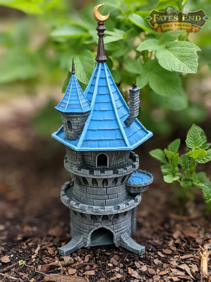 Wizard 3D Printed Dice Tower - Fate's End Collection - Tabletop RPG Gaming Fantasy Cosplay - Channel Arcane Might and Mystical Lore.